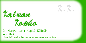 kalman kopko business card